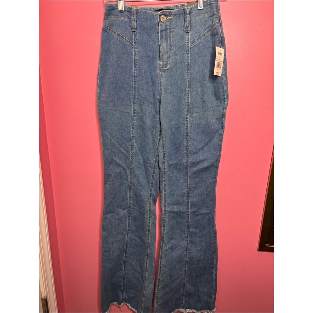 YMI High-Rise Flare Jeans in Classic Blue Denim